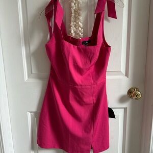 Lulu's Fuchsia Mini Dress with Bow Straps